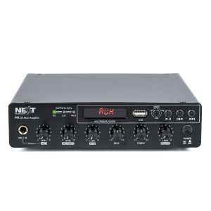 Next Audiocom MX120 เครื่องขยายเสียงมิกเซอร์พร้อม BT, 120 วัตต์ [100V]