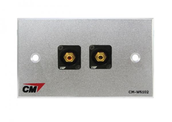 CM CM-W5102XR Audio Video Inlet / outlet Plate with RCA D Shell , 2 Port  แผ่นติด RCA แบบ Shell 2 ช่อง 