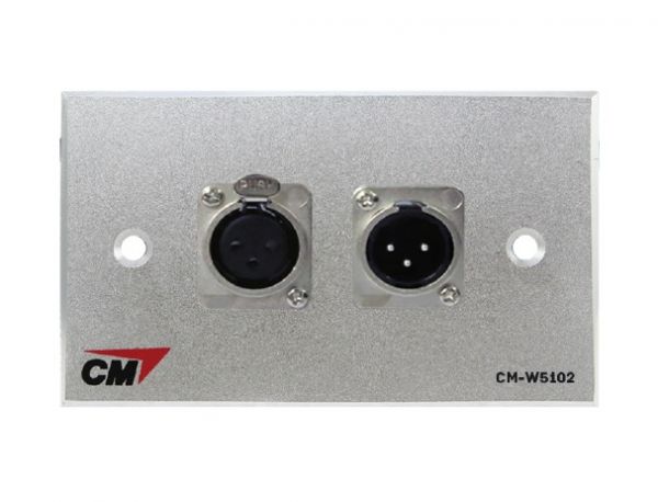 CM CM-W5102XFM Audio Inlet / Outlet Plate Microphone with XLR Female x1, XLR Male x1  แผ่นติด XLR ตัวเมีย 1 ช่อง , ตัวผู้ 1 ช่อง 