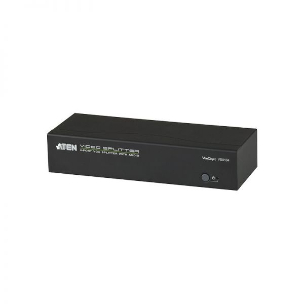 ATEN VS0104 | เครื่องกระจายสัญญาณวิดีโอจากคอมพิวเตอร์ (vga d-sub) ออก 4 จอ พร้อมเสียงแบบ Stereo Bandwidth 450Mhz ในระยะไกล 65m.