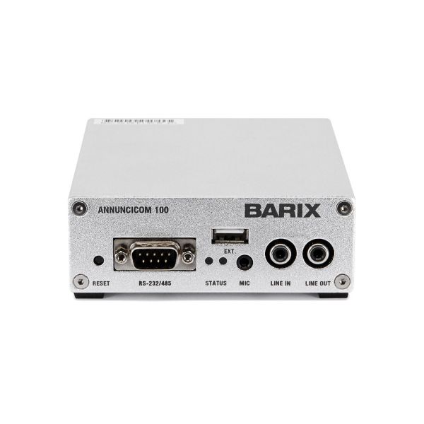 BARIX Annuncicom100 IP Audio Device Designed to Serve as a Gateway Between,IP based VoIP, Paging, Intercom Systems and traditional systems or call boxes, loudspeakers and microphones