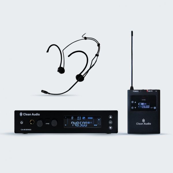 Clean Audio CA-M-QE-3-D ชุดไมโครโฟนไร้สายแบบคาดศีรษะ ความถี่ 694-703 MHz 748-758 MHz