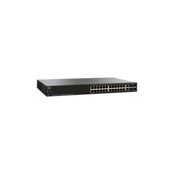 CISCO SG350-28 (SG350-28-K9-EU) สวิตซ์ 24 ช่อง Gigabit Switching Hub 24 Port + 2 Port SFP + 2 Port Mini-GBIC (17") อุปกรณ์เน็ตเวิร์ค