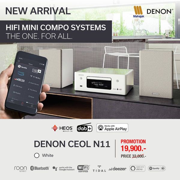 DENON CEOL N11  ชุดเครื่องเล่น Hi-Fi-Network CD Receiver รองรับ HEOS Music Streaming ,บลูทูธ และการสั่งการด้วยเสียง