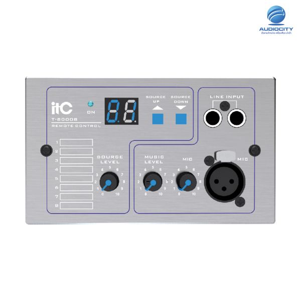 ITC AUDIO T-8000B ชุดควบคุมระยะไกลพร้อมเต้ารับสัญญาณ Remote Control with Audio Input Panel