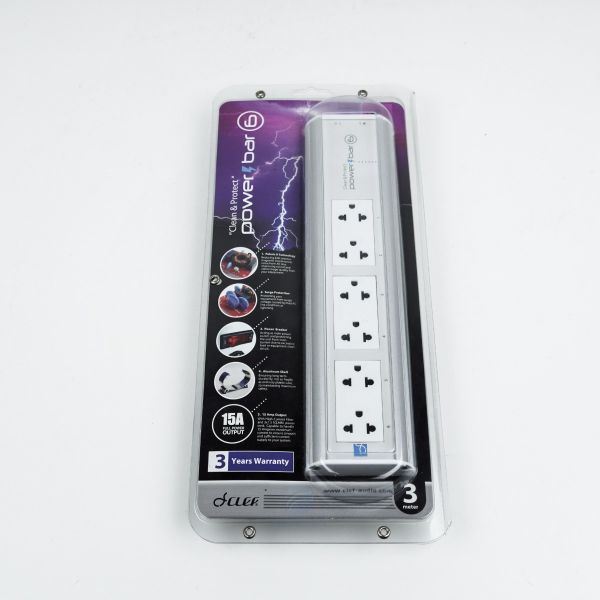 Clef Audio PowerBAR 6 ช่อง สายไฟเมนขนาดใหญ่ (16 AWG) ยาวถึง 3 เมตร Power Distribution