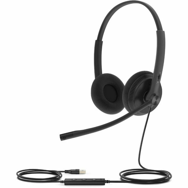 YEALINK UH34 Lite Dual Teams ชุดหูฟังพร้อมไมโครโฟนแบบมีสาย  USB-A 2.0 (รุ่นฟองน้ำ)