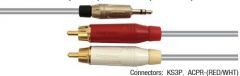 Amphenol CA52-4143-W-005 Cable Assemblies 3.5mm Phone (Stereo) ----- RCA (RED/WHT) สายสัญญาณPHONE (Stereo) ---- RCA (แดง/ขาว) ความยาว 10 เมตร