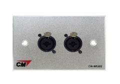 CM CM-W5102CB Audio Video Inlet / Outlet Plate with Combo Jack , 2 Port  แผ่นติด Combo ตัวเมีย 2 ช่อง 