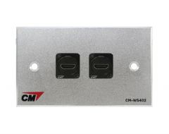 CM CM-W5102HDXX Audio Video Inlet / outlet Plate with HDMI D Shell Right Angle , 2 Port Series 4 ( แผ่นติด HD MI แบบงอ 2 ช่อง )
