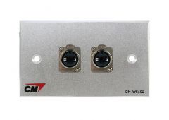 CM CM-W5102XEF Audio Video Inlet / outlet Plate With Jack RJ45 D Feed Thru , 2 Port ( แผ่นติด Jack RJ45 ติดแท่นแบบต่อกลาง 2 ช่อง )