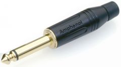 Amphenol ACPM-GB-AU Phone Plug 1/4” (6.35mm) Mono Gold Contacts, Black Colour