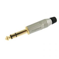 Amphenol ACPS-GN-AU Phone Plug 1/4” (6.35mm) Stereo Gold Contacts, Nickel Colour