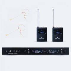 Clean Audio CA-M2-D-1730-B ชุดไมค์ลอยคู่ ไมโครโฟนไร้สายแบบเกี่ยวคล้องหู