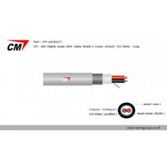 CM CM-A2002GY สายสัญญาณ AES Digital Audio DMX 2 Cores, 20AWG สีเทา / 1 เมตร