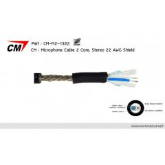 CM CM-M2-1322 Microphone cable 2 core, stereo 22 AWG shield , Black สายไมค์ 22 AWG สีดำ / 1 เมตร