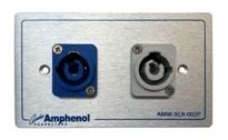 Amphenol AMW-HP-BG-02P High Power Outlet Panel for Power Con (In/Out) 2 Port, With Connectors แผ่นเพลท Power Con (In/Out) 2 Port