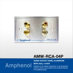 Amphenol AMW-RCA-04P Audio Outlet Panel Aluminium With RCA, 4 Port แผ่นเพลท RCA, 4 Port