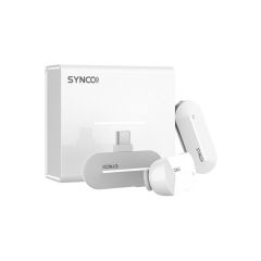 SYNCO P2T  ไมโครโฟนไร้สายสำหรับมือถือ ขั่วต่อ Type-C ตัวส่ง 2 ตัว (สีขาว)