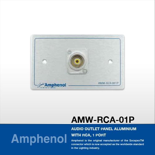 Amphenol AMW-RCA-01P Audio Outlet Panel Aluminium With RCA,1 Port แผ่นเพลท RCA,1 Port