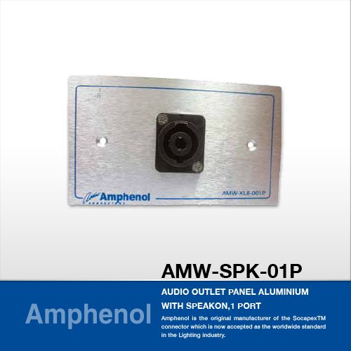 Amphenol AMW-SPK-01P Audio Outlet Panel With Speakon, 1 Port แผ่นเพลท Speakon, 1 Port