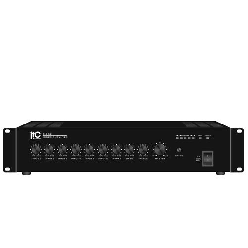 ITC Audio T-60E เพาเวอร์มิกเซอร์ 60 วัตต์ 4 mic/line, 3 aux, 100V/70V and 4-16 ohms