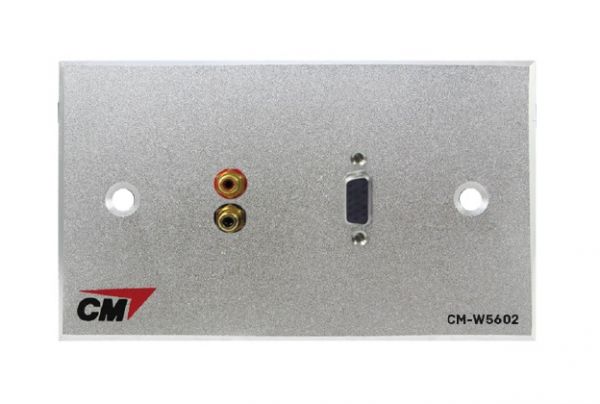 CM CM-W5502VR2 Inlet / Outlet Plate with VGAx1,Jack RCAx2  แผ่นติด VGA 1 ช่อง , Jack RCA 2 ช่อง 