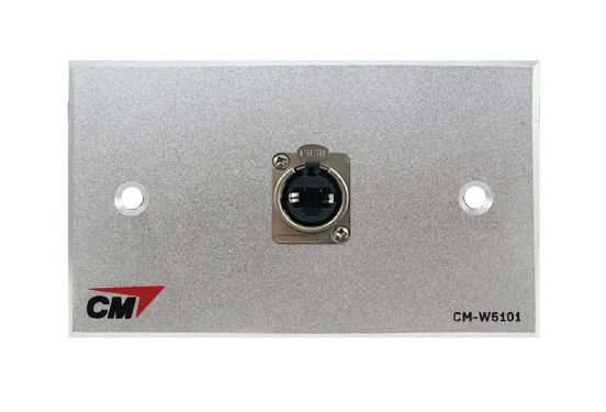 CM CM-W5101XEP Audio Video Inlet / outlet Plate with Jack RJ45 D Mount , 1 Port  แผ่นติด Jack RJ45 ติดแท่นแบบย้ำ 1 ช่อง 