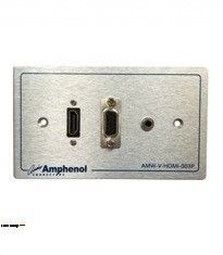Amphenol AMW-V-HDMI-03P Audio / Video Outlet Panel for HDMI, VGA and mini stereo ,3 port, With Connectors แผ่นเพลท HDMI, VGA and mini stereo
