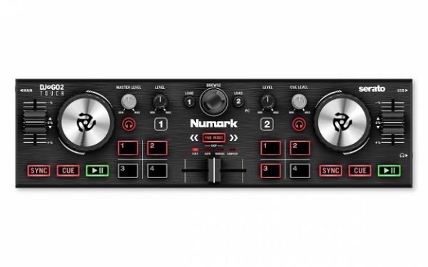 Numark DJ2GO2 Touch Pocket DJ Controller with Capacitive Touch Jog Wheels