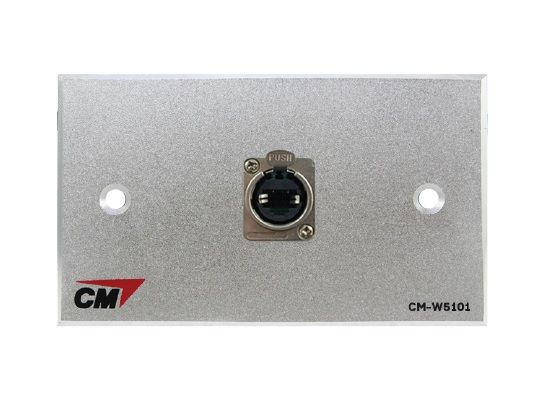 CM CM-W5101XEF Audio Video Inlet / outlet Plate with Jack RJ45 D Feed Thru , 1 Port  แผ่นติด Jack RJ45 ติดแท่นแบบต่อกลาง 1 ช่อง 